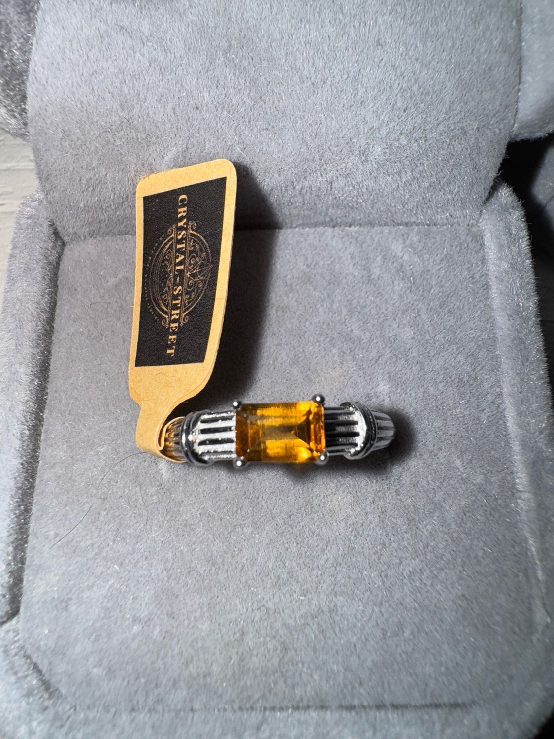 Citrine Adjustable Sterling Silver Ring