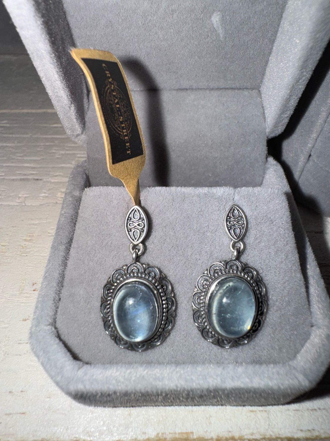Aqua Marine Sterling Silver Earrings