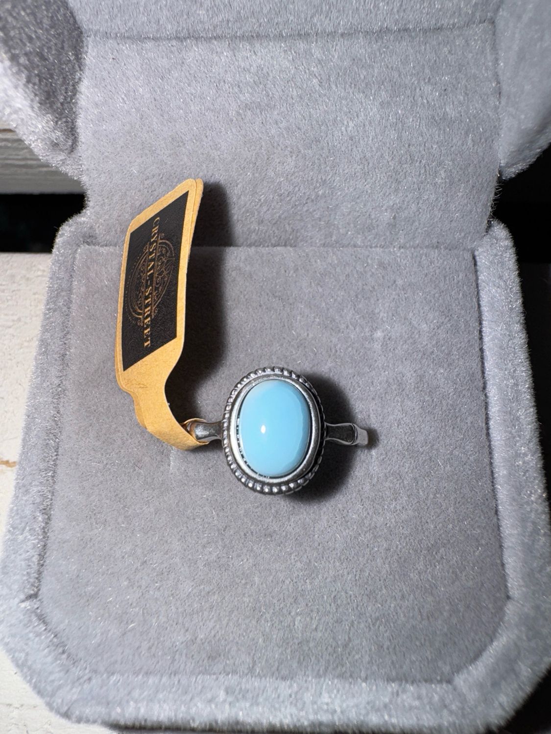 Larimar Sterling Silver Adjustable Ring