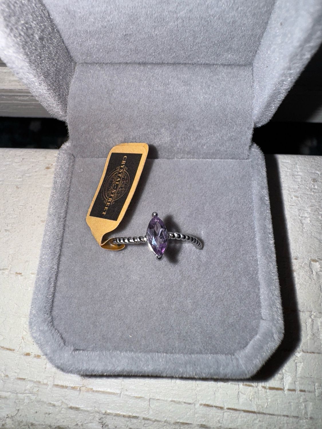 Amethyst Adjustable Sterling Silver Ring