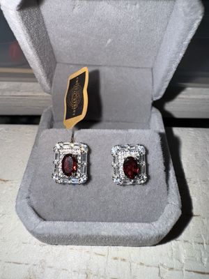 Garnet Sterling Silver Earrings