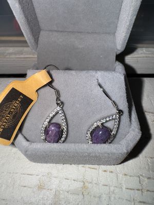 Charoite Sterling Silver Earrings