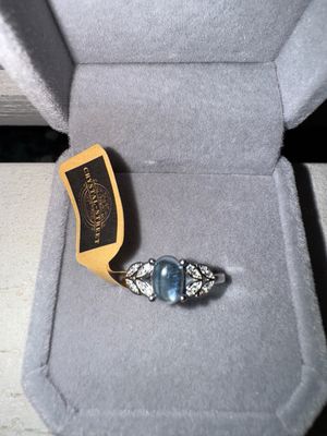 Aquamarine Sterling Silver Adjustable Ring