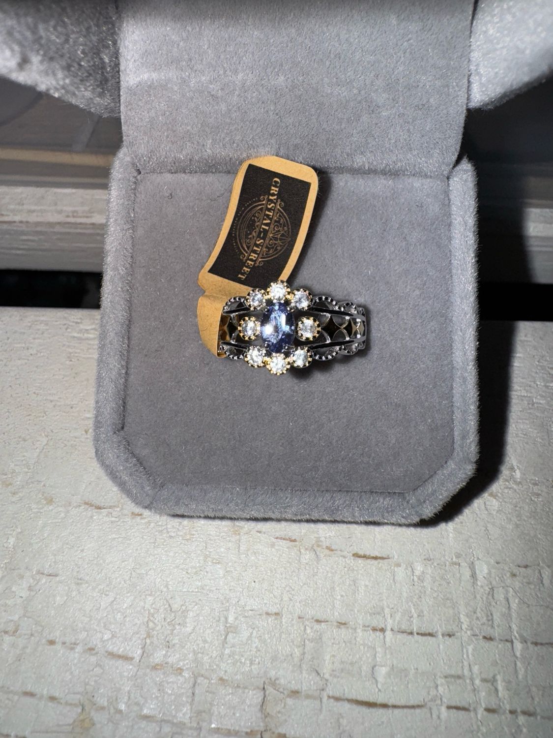 Tanzanite Sterling Silver Adjustable Ring