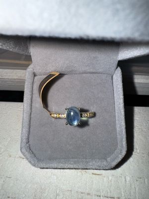 Aquamarine Sterling Silver Adjustable Ring