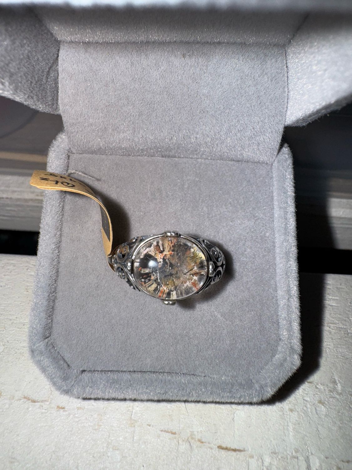 Garden Quartz Sterling G Silver Adjustable Ring