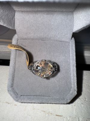 Garden Quartz Sterling G Silver Adjustable Ring