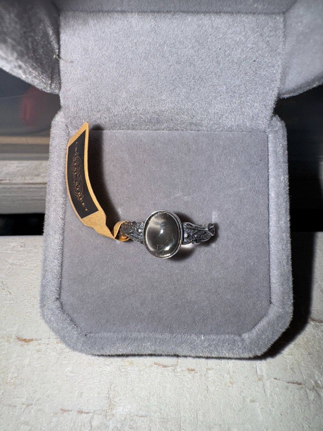 Clear Quartz Sterling Silver Adjustable Ring