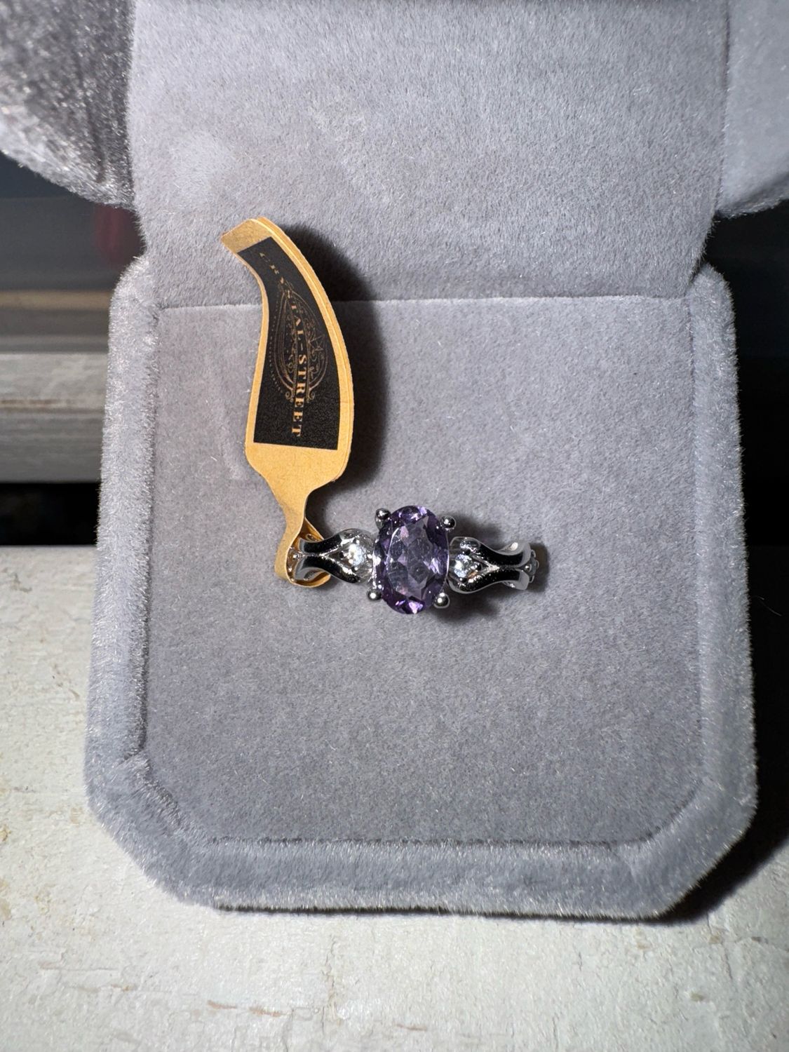 Amethyst Sterling Silver Adjustable Ring