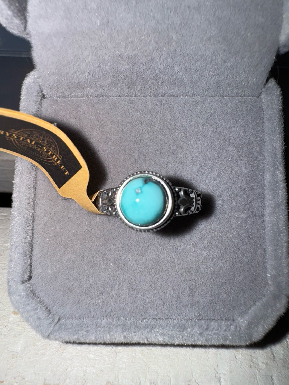 Aquamarine Sterling Silver Adjustable Ring