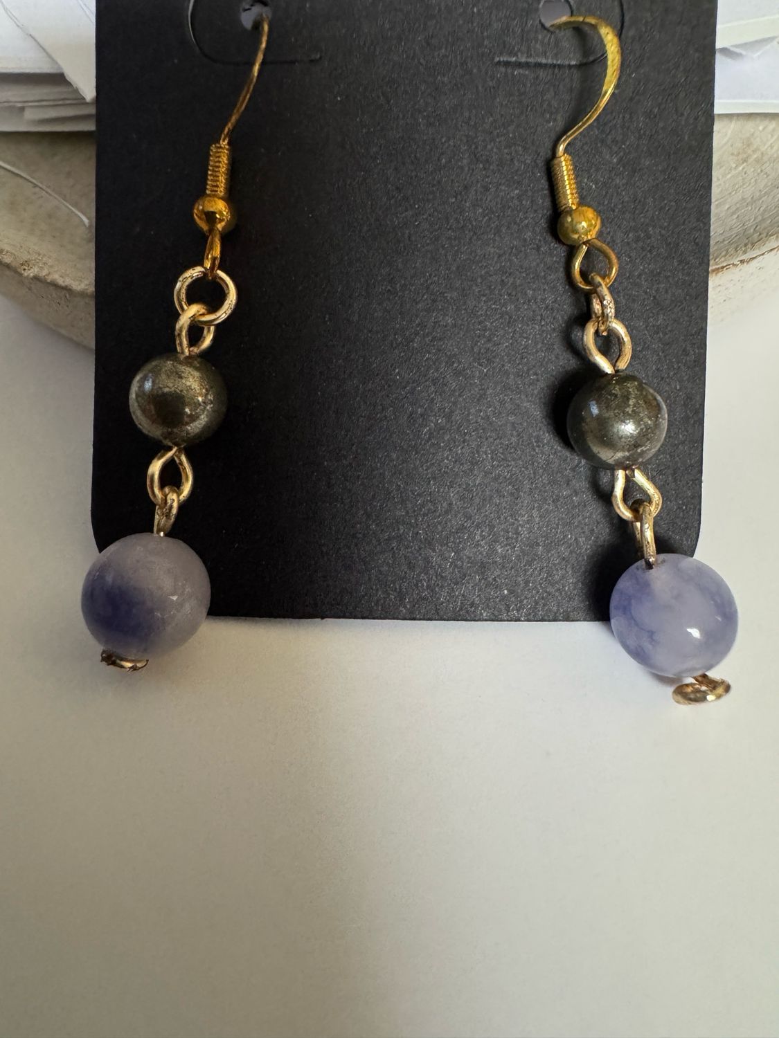 Hematite And Sodalite Earrings