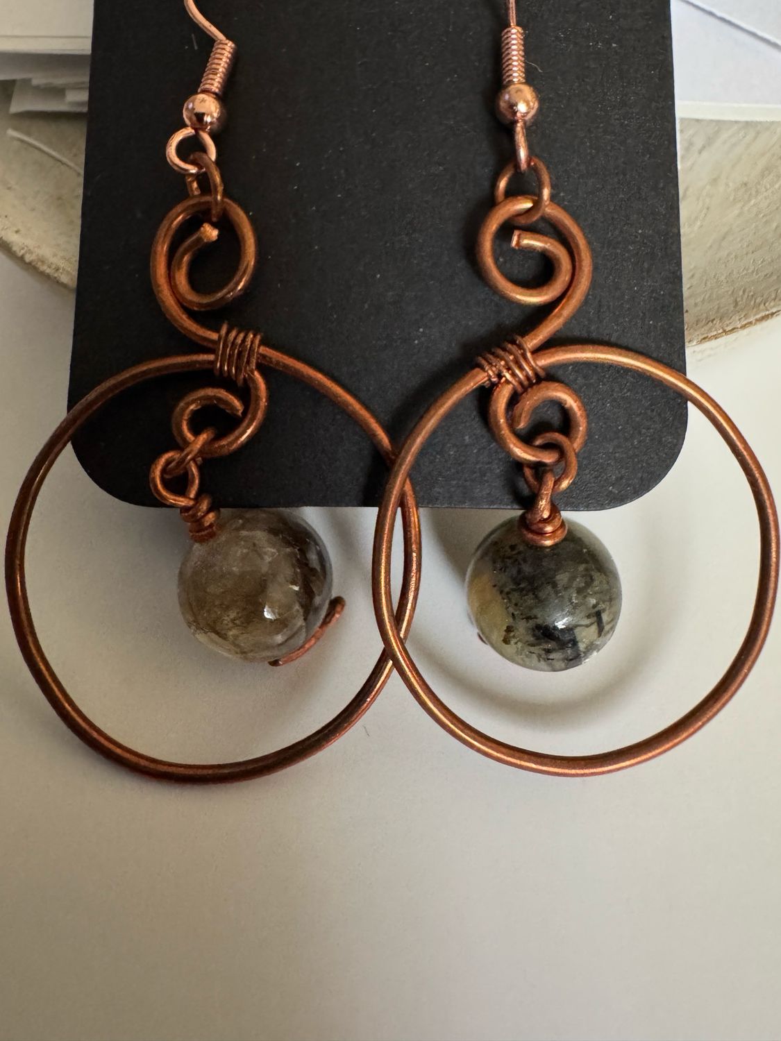 Gold Mica Earrings In Copper
