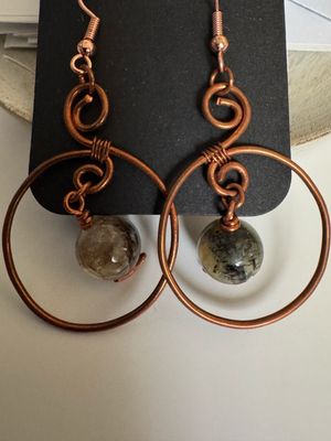 Gold Mica Earrings In Copper