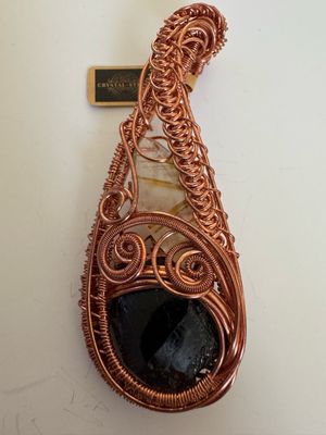 Gold Rutile And Nigerian Garnet Pendant