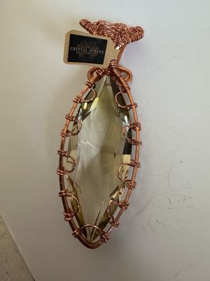 Large Citrine Reversible Copper Pendant