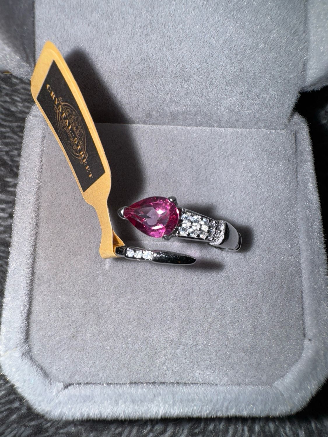 Pink Topaz Sterling Silver Adjustable Ring