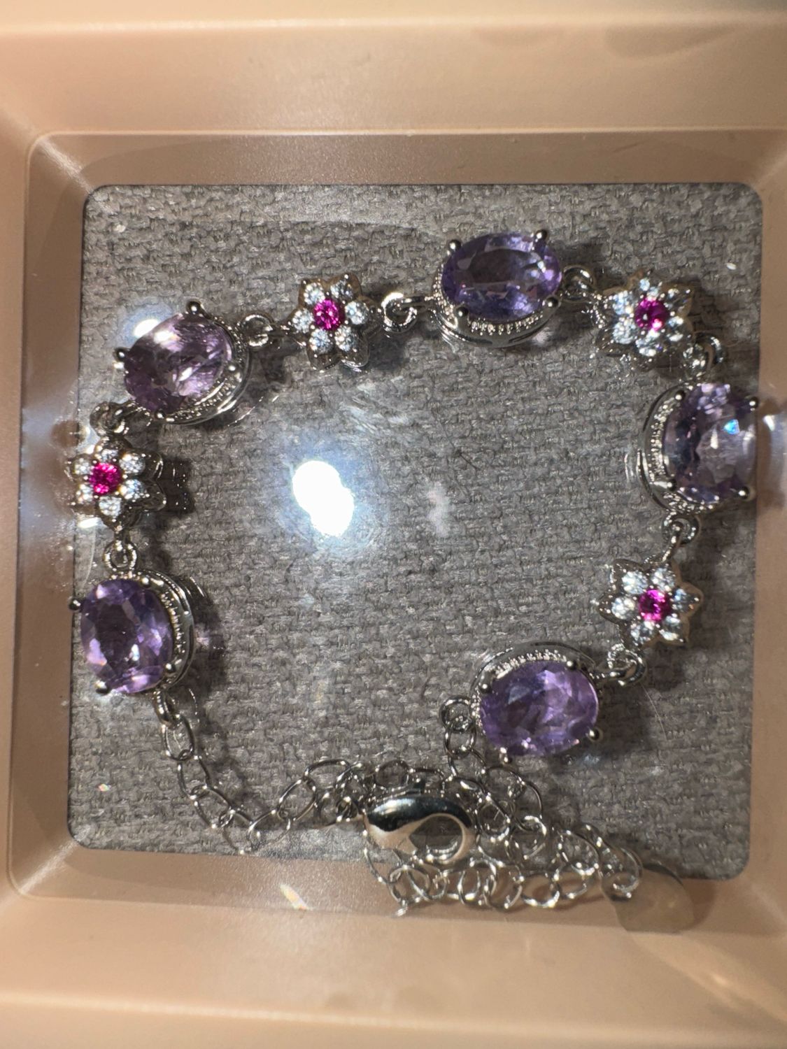 Amethyst And Ruby Bracelet