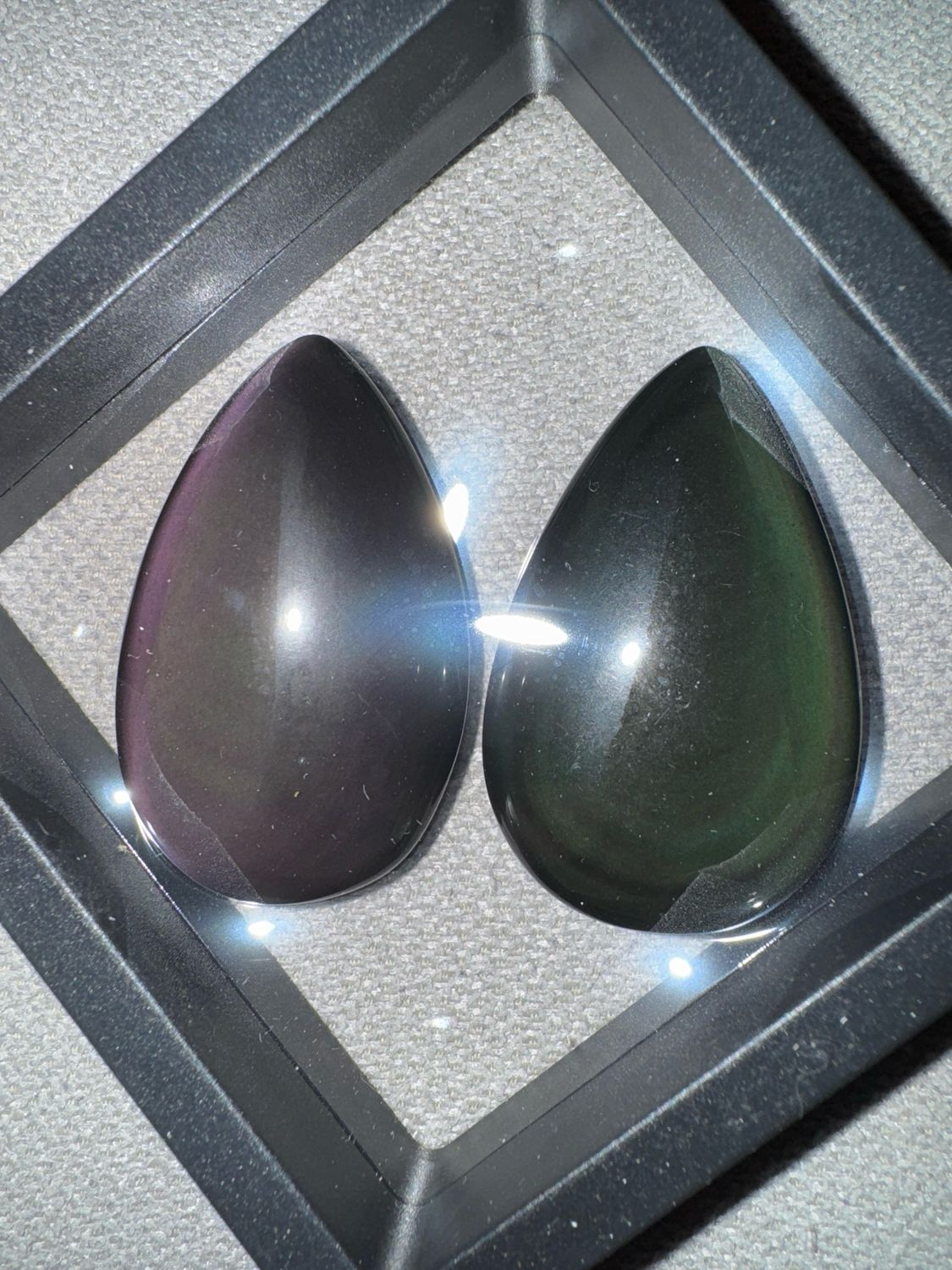 Rainbow Obsidian Teardrop Cabochons