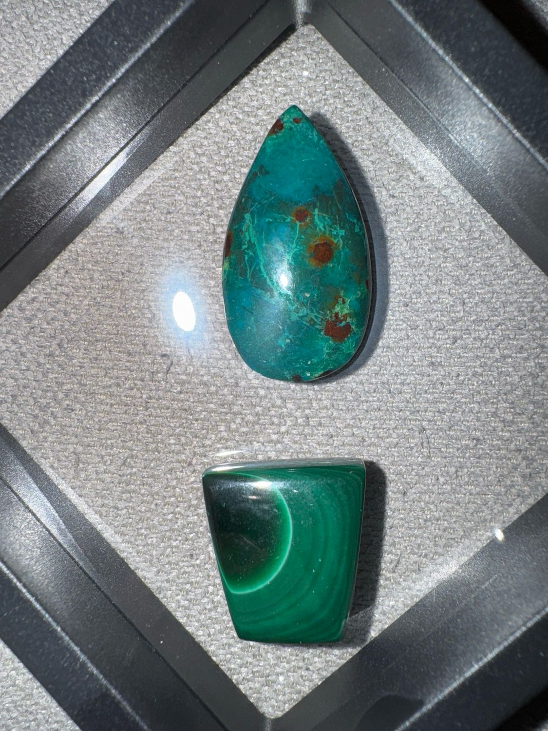 Chrysocolla And Malachite Cabochons