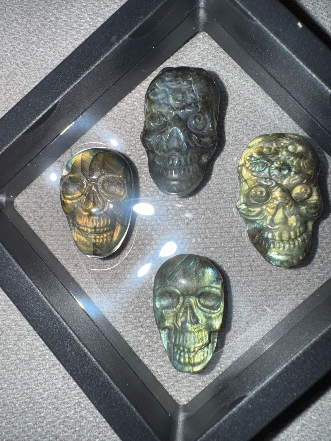 Labradorite Skull Cabochon Set