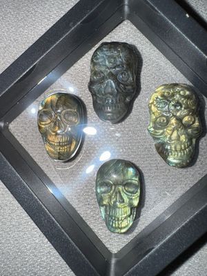 Labradorite Skull Cabochon Set