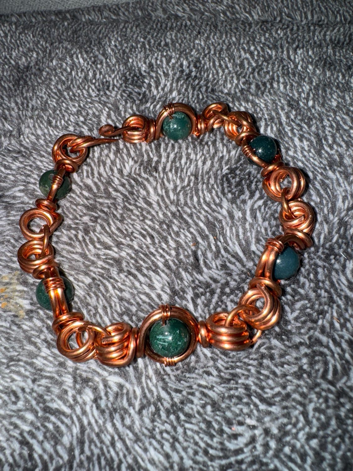 Moss Agate Copper Bracelet