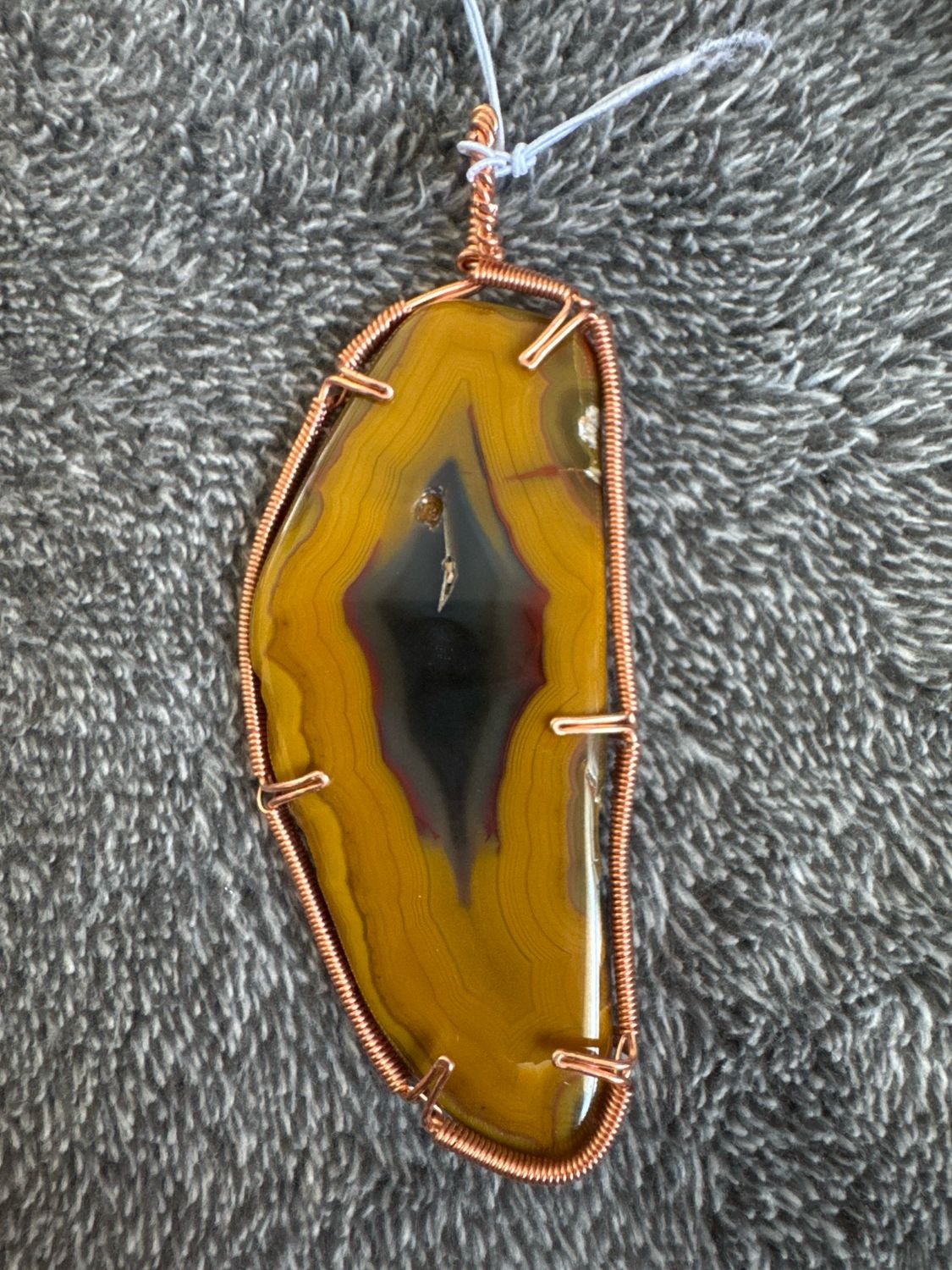 Large Kentucky Agate Copper Pendant