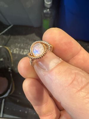 Moonstone Ring In Copper And Sterling Silver