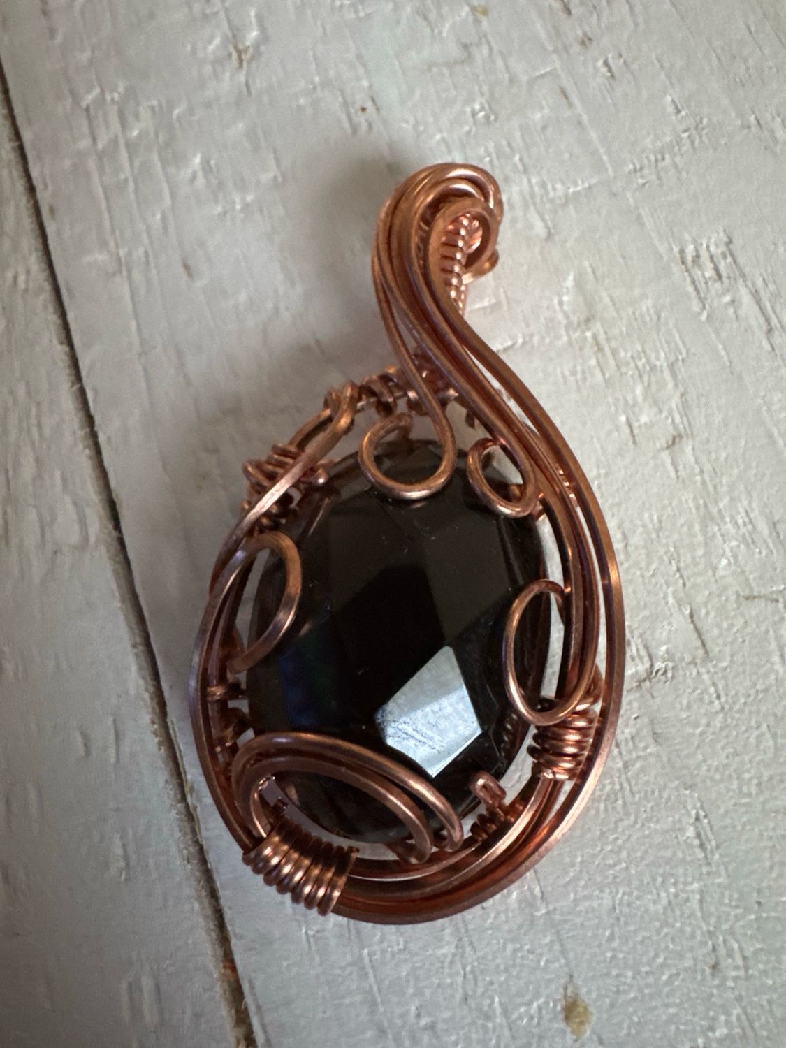 Faceted Ice Obsidian Pendant
