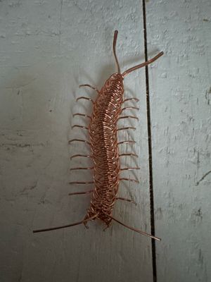 Copper Centipede Sculpture