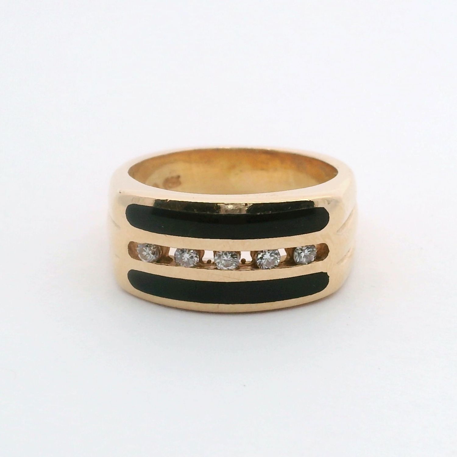 14KY Onyx + Diamond Signet Ring 14KY Onyx + Diamond Signet Ring