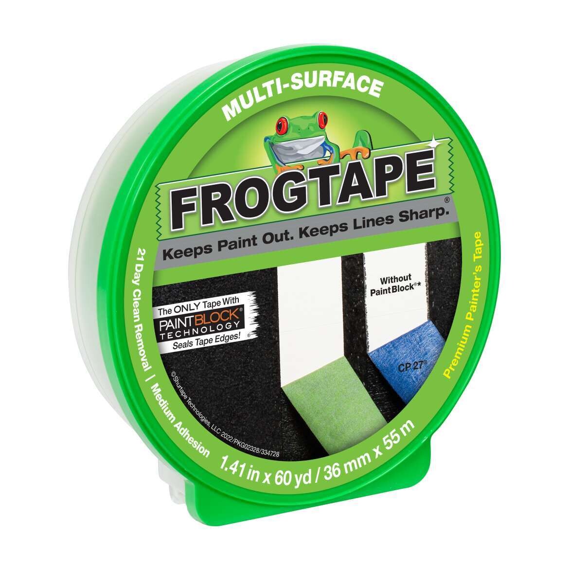 FrogTape Multi-Surface Painting Tape - Green, 1.41" x 60 yd.