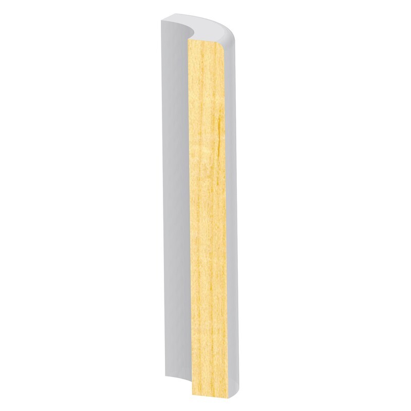 PR387FJ-4W - 1 Eased Edge Craftsman Base Round Corner (1⁄2"x4-1⁄2") Pine Primed FJ