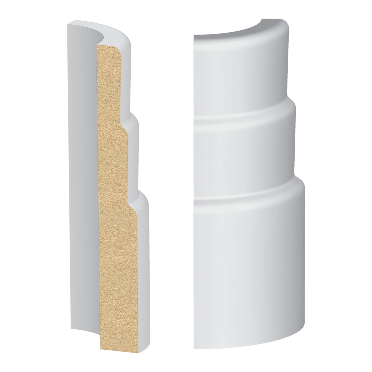 321MUL-3W - 3-Step Base Round Corner (1⁄2"x3-1⁄2") MDF Ultralight