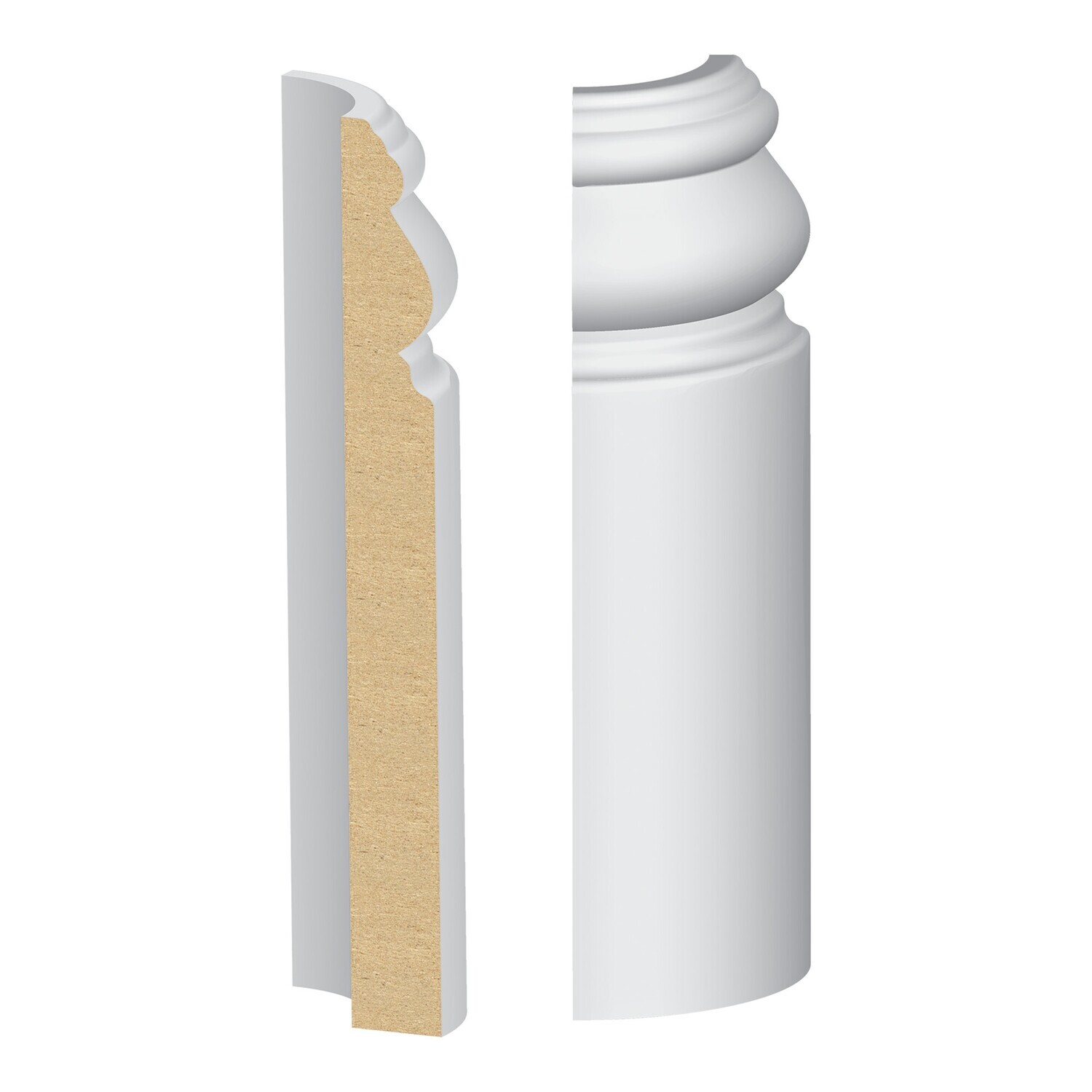 338MUL-5W - Santa Fe/#175 Base Radius Corner (9⁄16"x5-1⁄4") MDF Ultralight