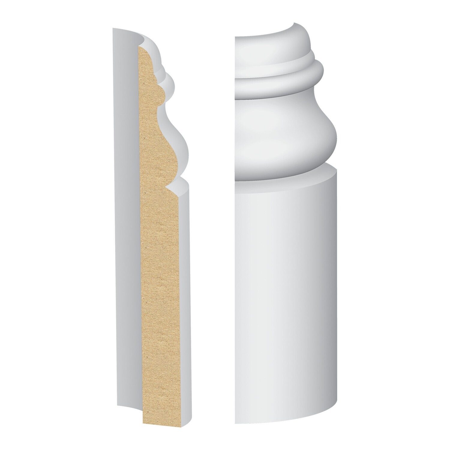 330MULW - Victorian/Newport Base Round Corner (9⁄16"x5") MDF Ultralight