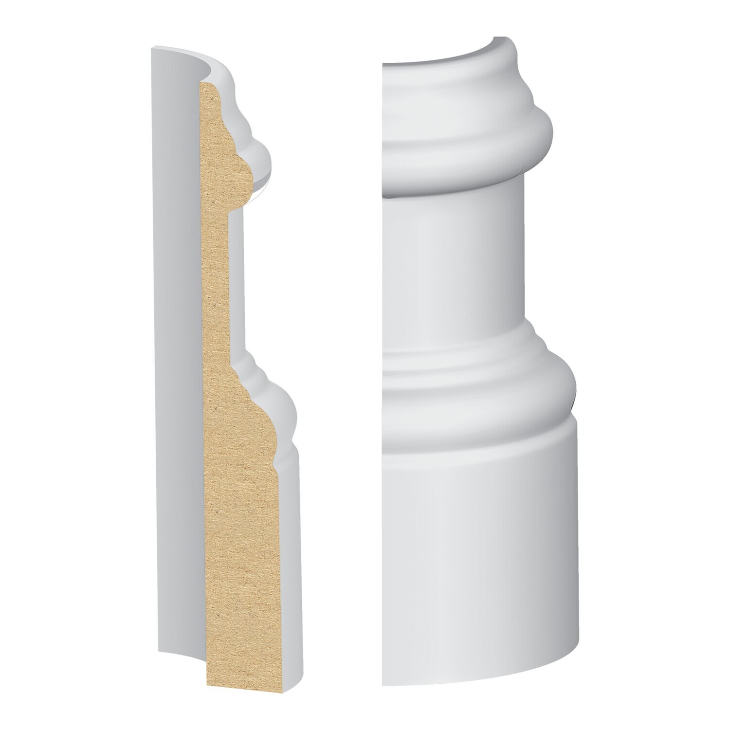 326MULW - Santa Clara/Crescent Base Round Corner (5⁄8"x4-1⁄4") MDF Ultralight