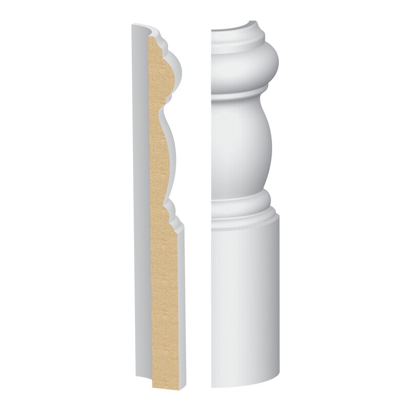 340MULW - Malibu/Hermosa Base Round Corner (9⁄16"x7-1⁄4") MDF Ultralight