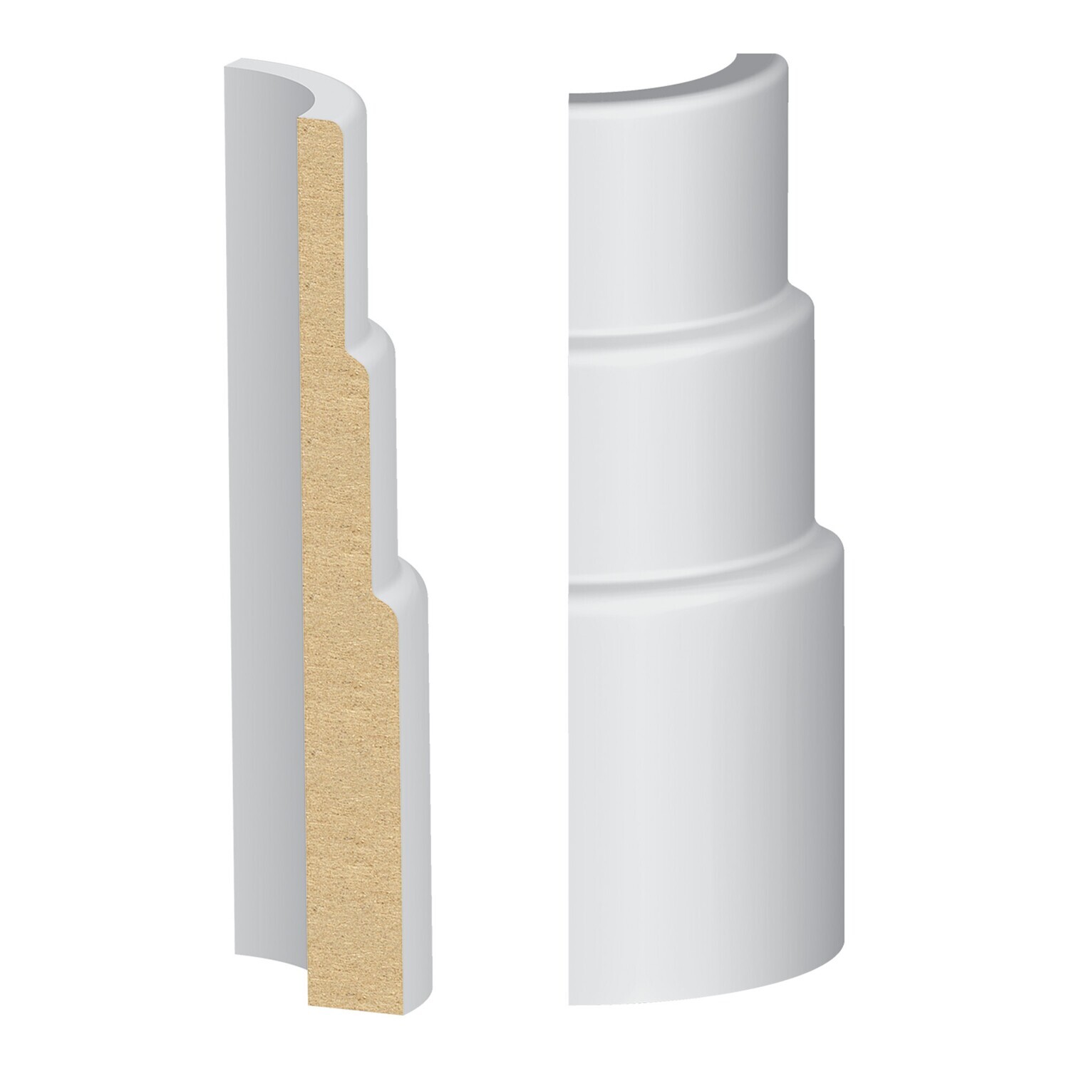 321MUL-4W - 3-Step Base Round Corner (1⁄2"x4-1⁄8") MDF Ultralight
