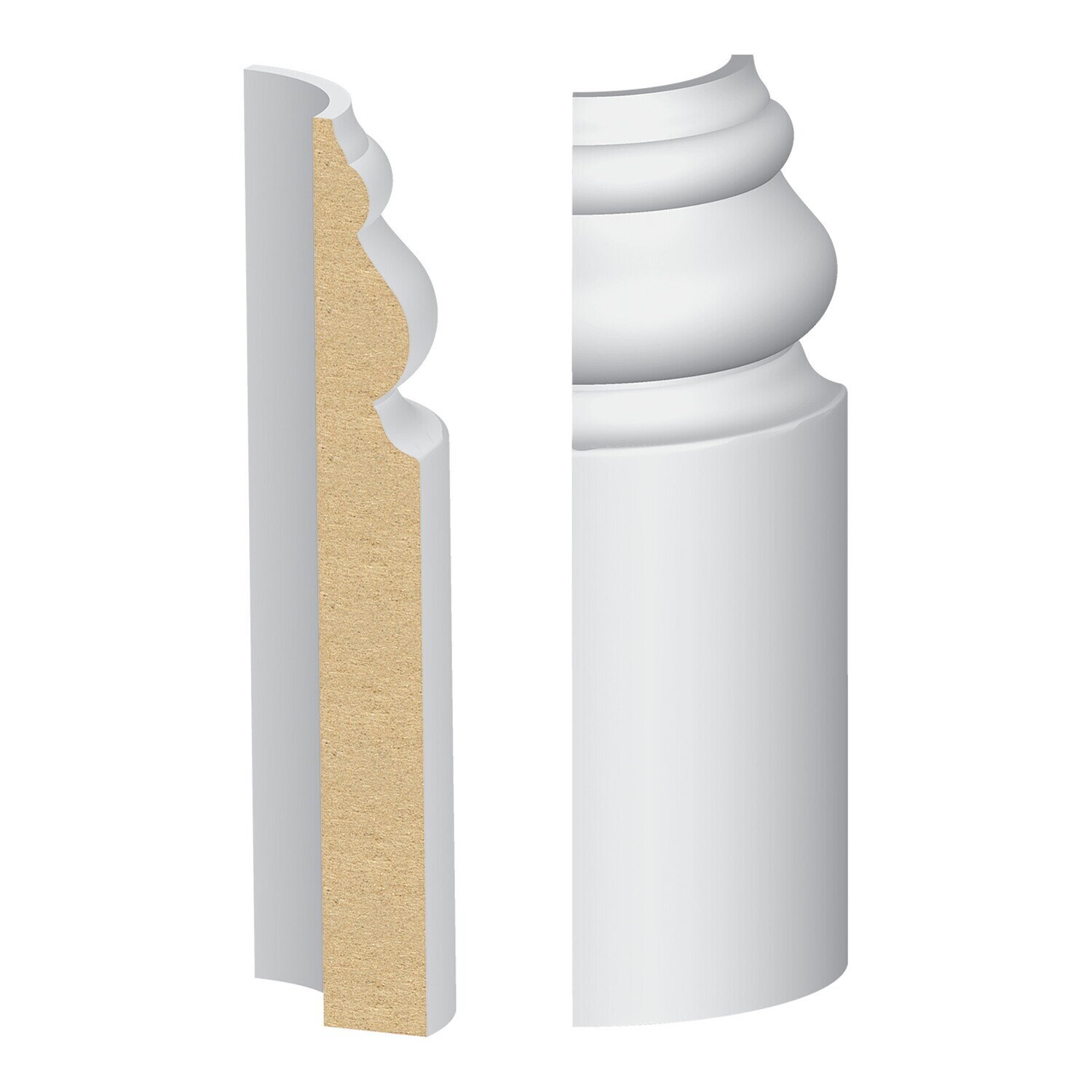 338MUL-4W - Santa Fe/#175 Base Radius Corner (9⁄16"x4-1⁄2") MDF Ultralight