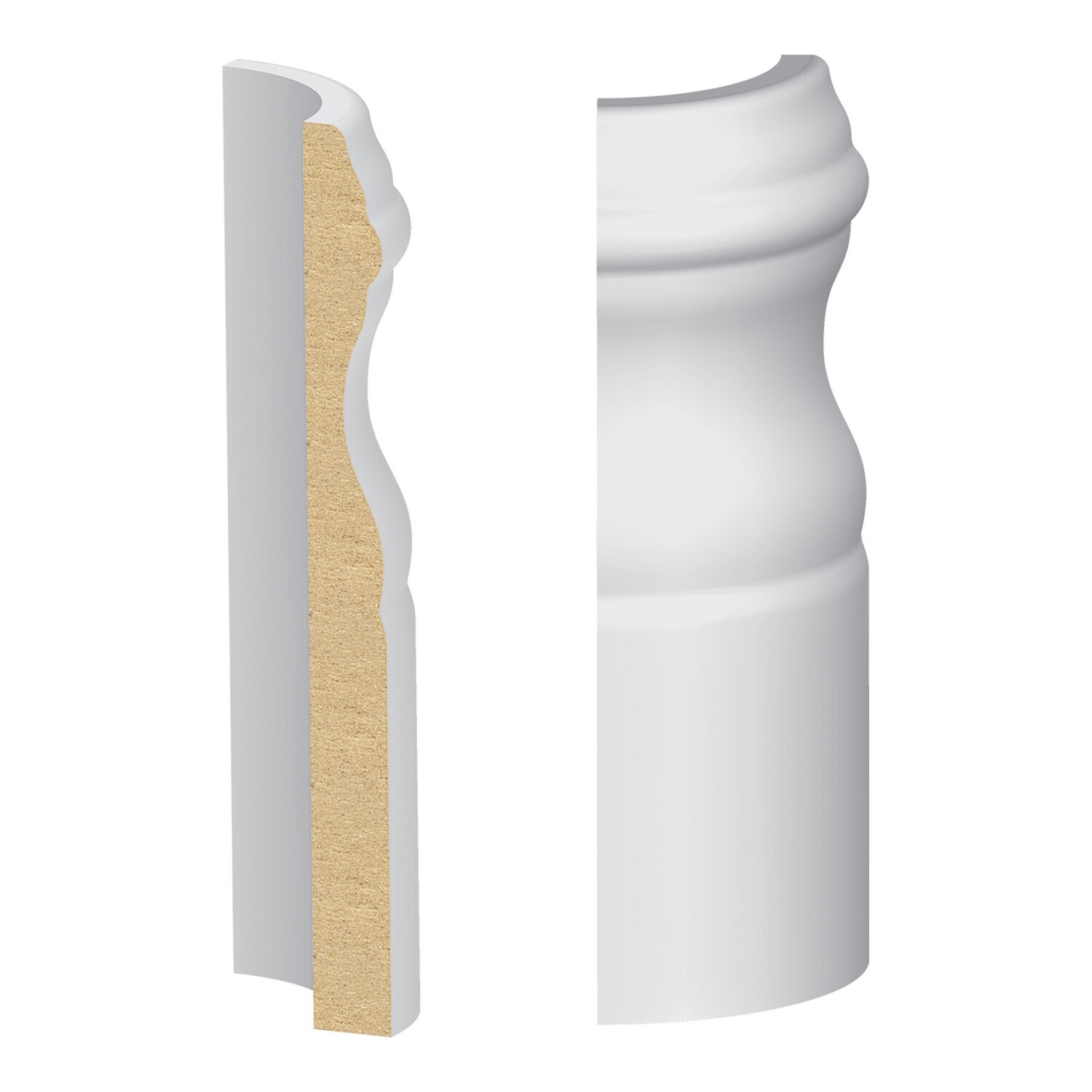 313MULW - Cape Cod Base Round Corner to match 313MUL (7⁄16"x3-7⁄8") MDF Ultralight