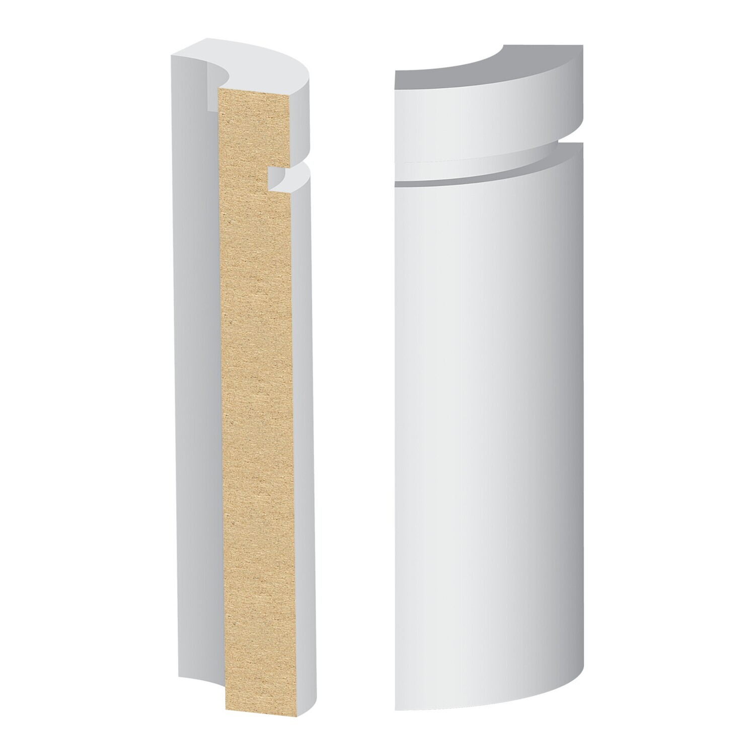 392MUL-4W - S4S Notched Modern Base Round Corner (9⁄16"x4-1⁄2") MDF Ultralight
