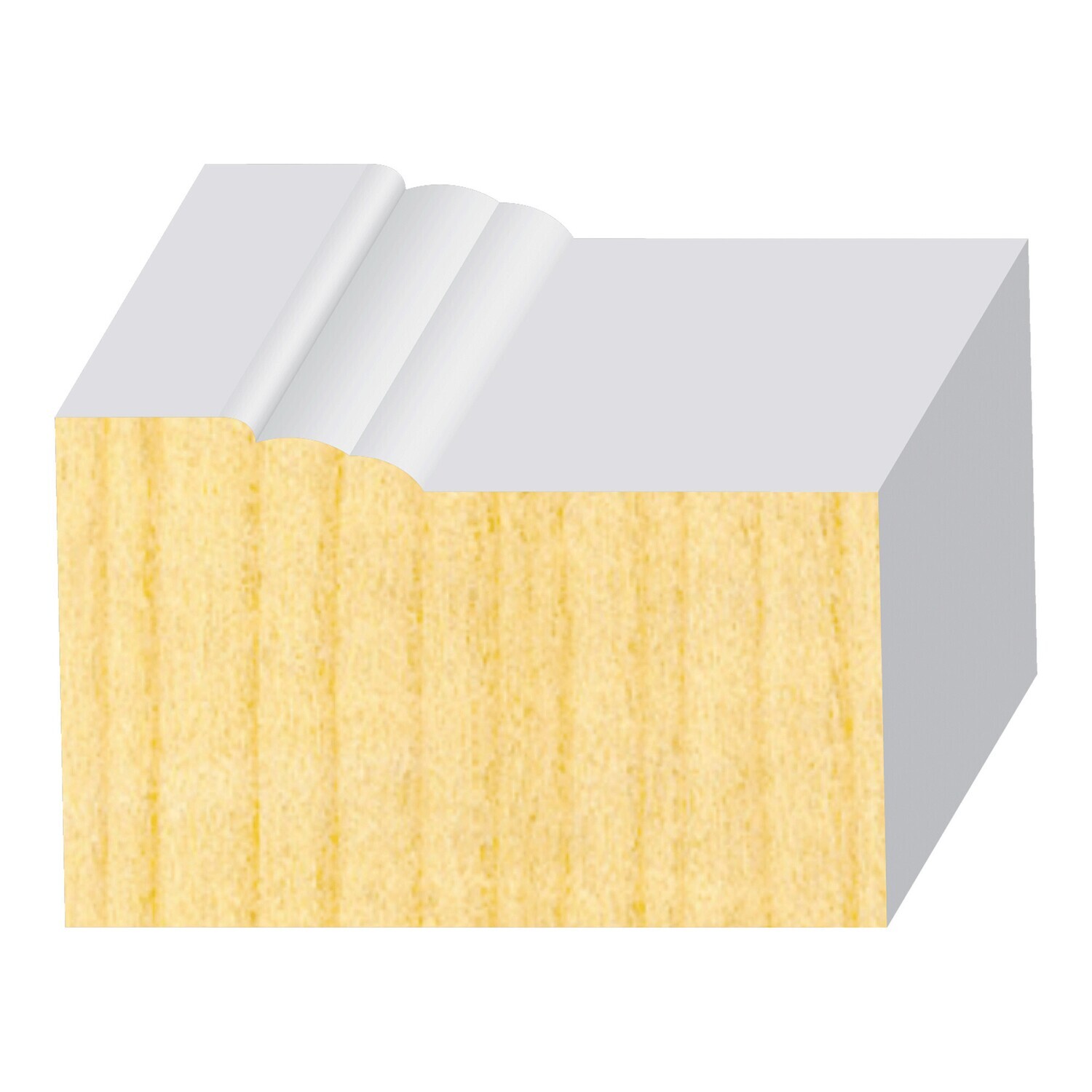 PR612AFJ - #180 Eastern Brick Mould without Stucco Key (1-1⁄4"x2") Pine Primed FJ
