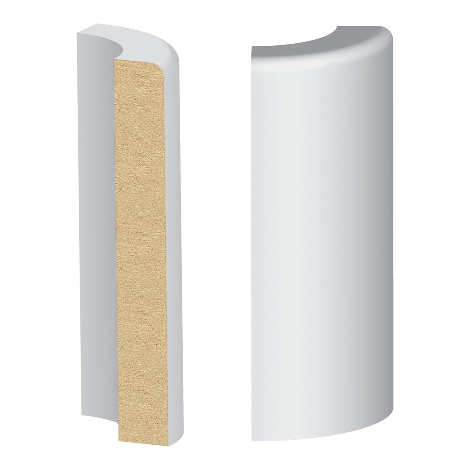 387MUL-3W - 1 Eased Edge Craftsman Base Round Corner (1⁄2"x3-1⁄2") MDF Ultralight