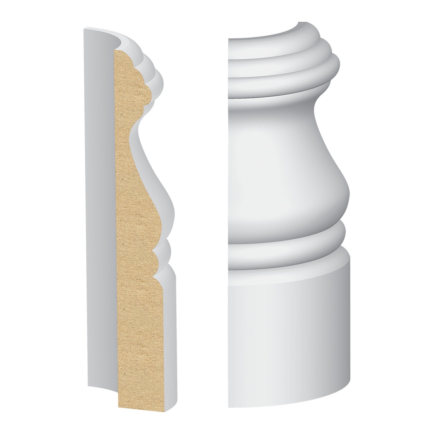 318MUL-4W - Cape Cod Round Corner (9⁄16"x4") MDF Ultralight