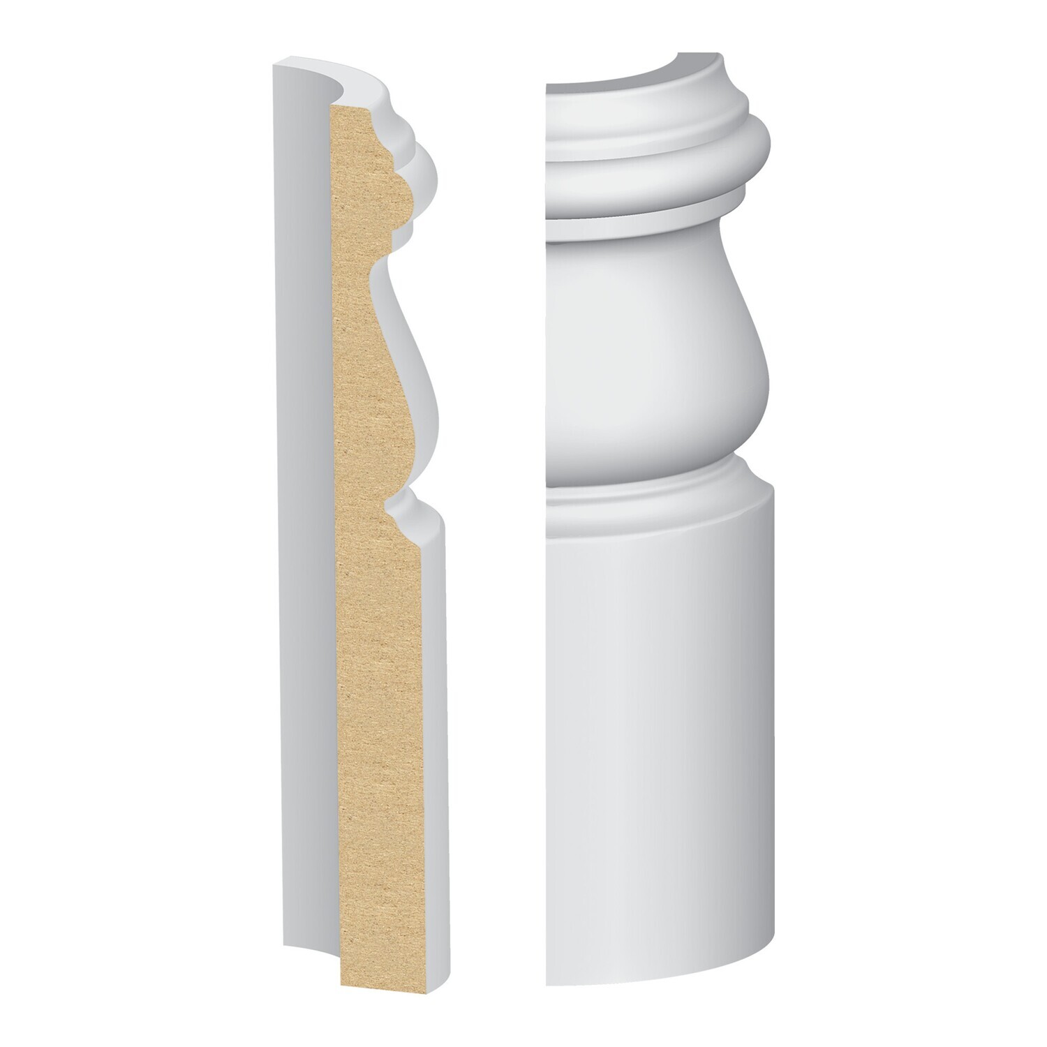 361MUL-5W - Monterey/Sonoma Base Radius Corner (9⁄16"x5-1⁄4") MDF Ultralight