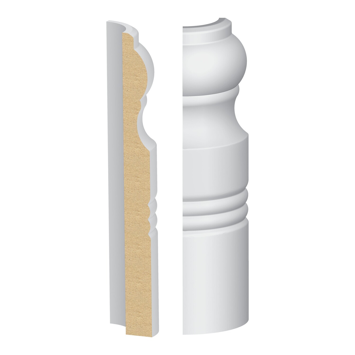 334BMULW - Savannah/Vermont Base Radius Corner (9⁄16"x6-1⁄2") MDF Ultralight
