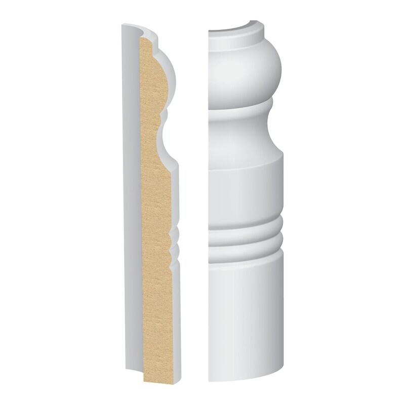 334BMULW - Savannah/Vermont Base Radius Corner (9⁄16"x6-1⁄2") MDF Ultralight