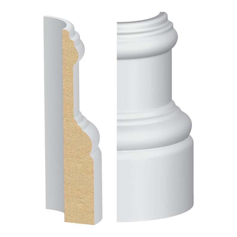 339MULW - Santa Clara/Crescent Base Round Corner to match 339MUL (9⁄16"x3-1⁄2") MDF Ultralight