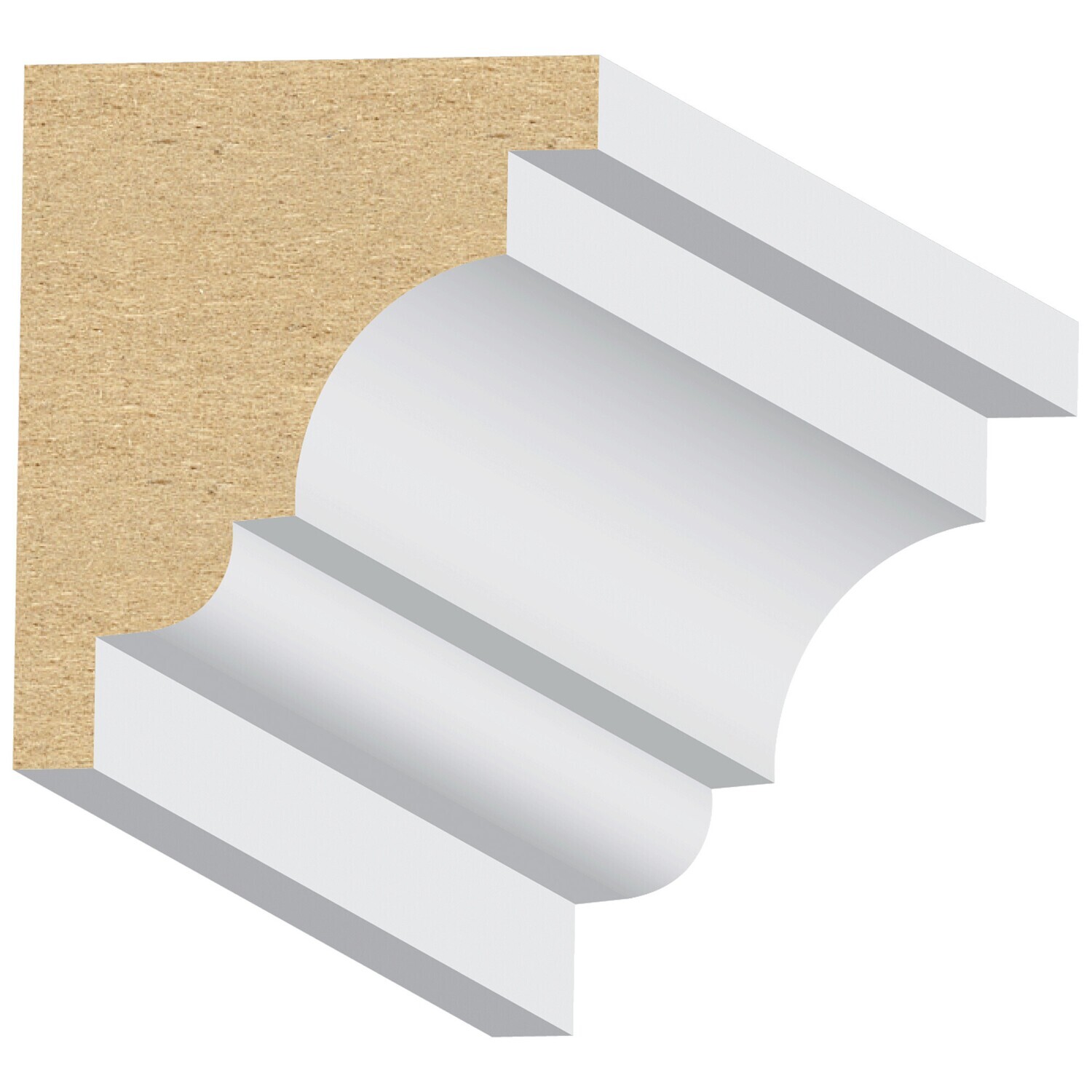 438MUL - Pediment Crown (1-1⁄16"x1-1⁄2") MDF Ultralight